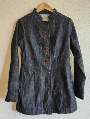 Indigo Palms Button Down Cotton Jean Jacket
